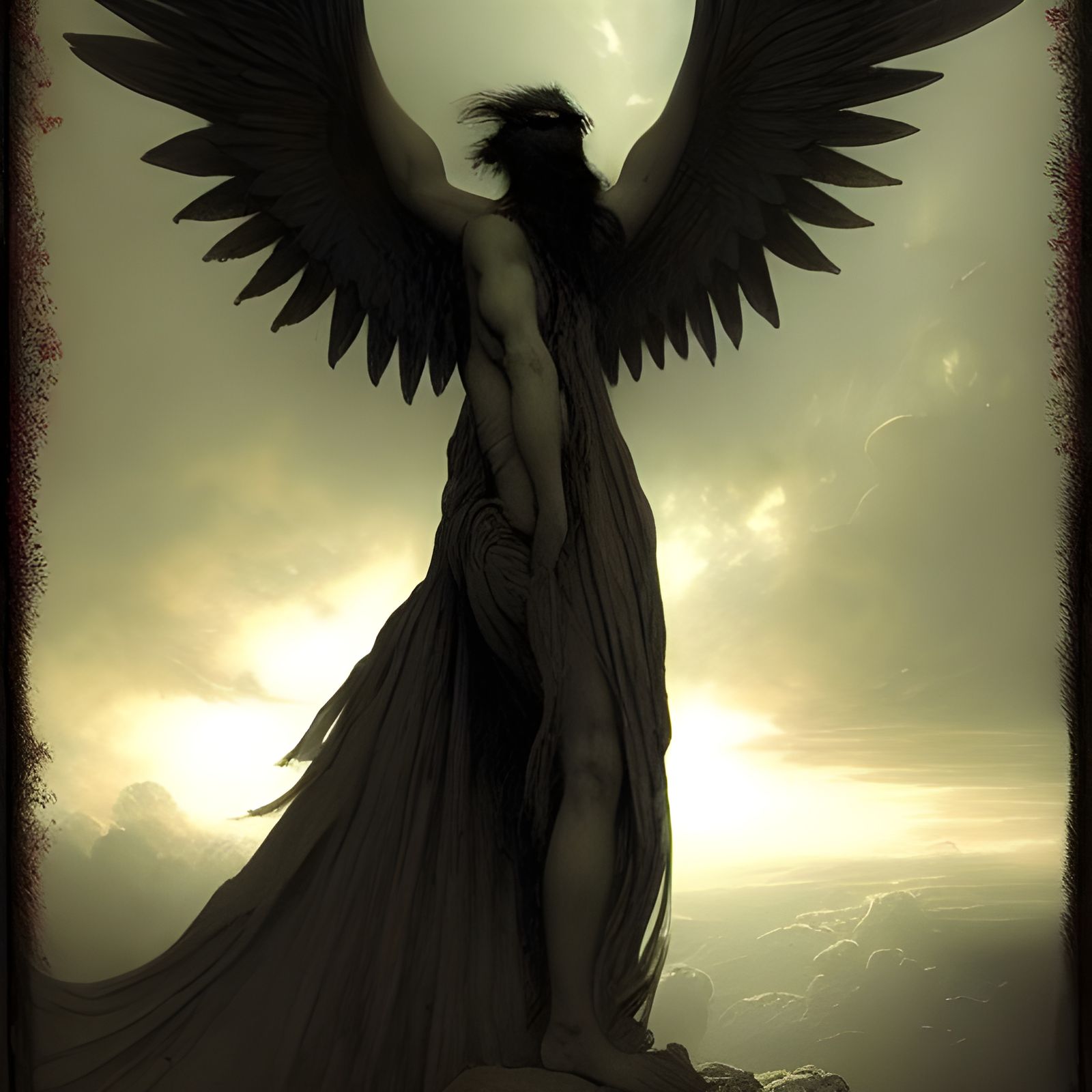 Infernal Winged Creature in Horror Style