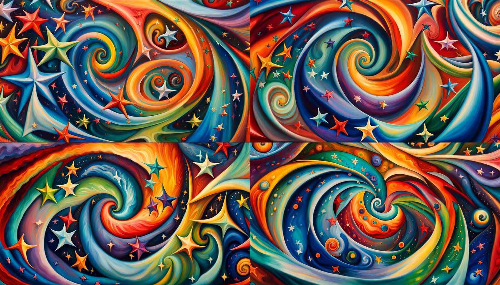 Helical Stellar Vortex in Impasto Oil Style