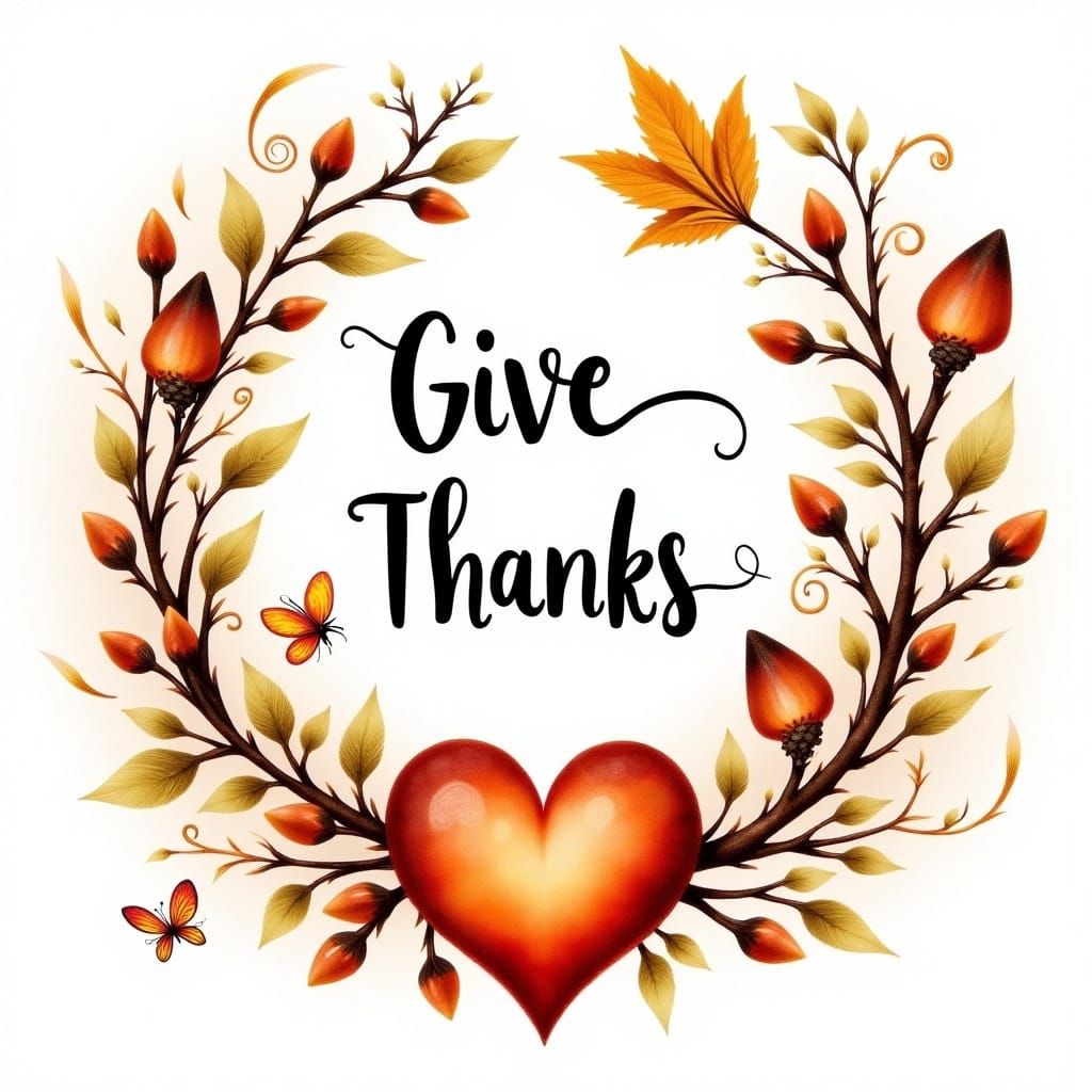 Dreamy Autumn Wreath with Butterflies in Watercolor Style