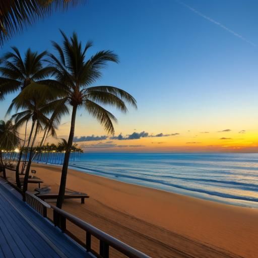Tropical Beach Sunset: A Wide-Angle Paradise