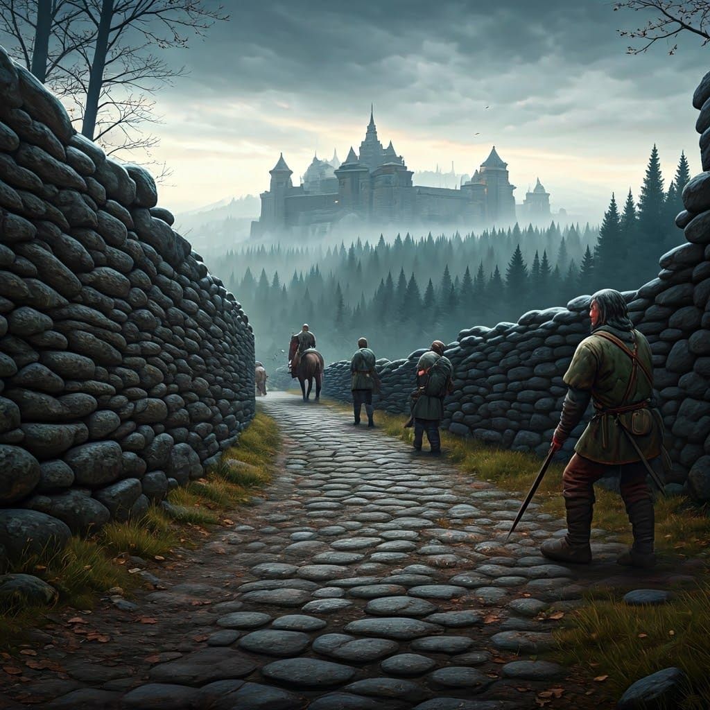 Medieval Soldiers Build Fortress Walls in Hyperrealistic Sty...