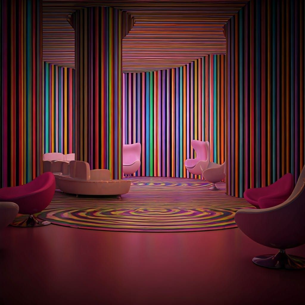 Retrofuturistic Discoroom Inspired by 1960s Modernism