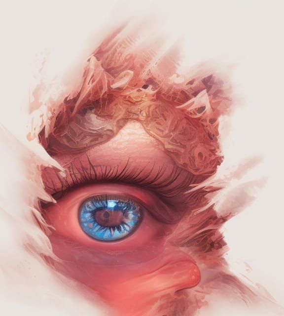 Fantastical Portrait with Open and Closed Eye