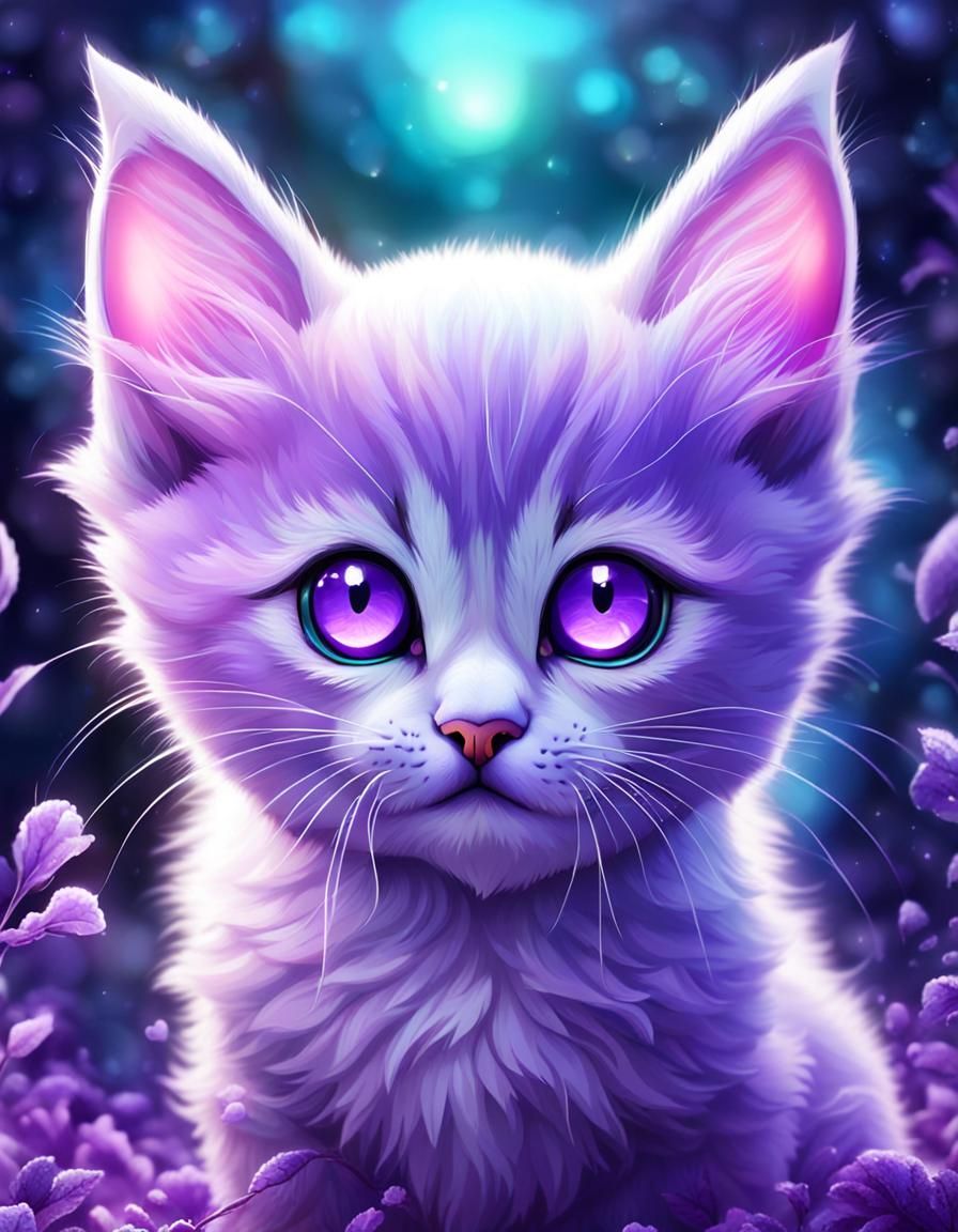 Purple kitten