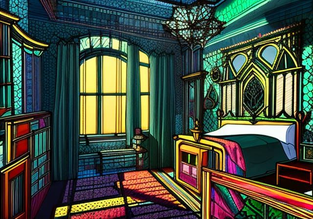Gothic Master Bedroom in Modern Maximalist Style