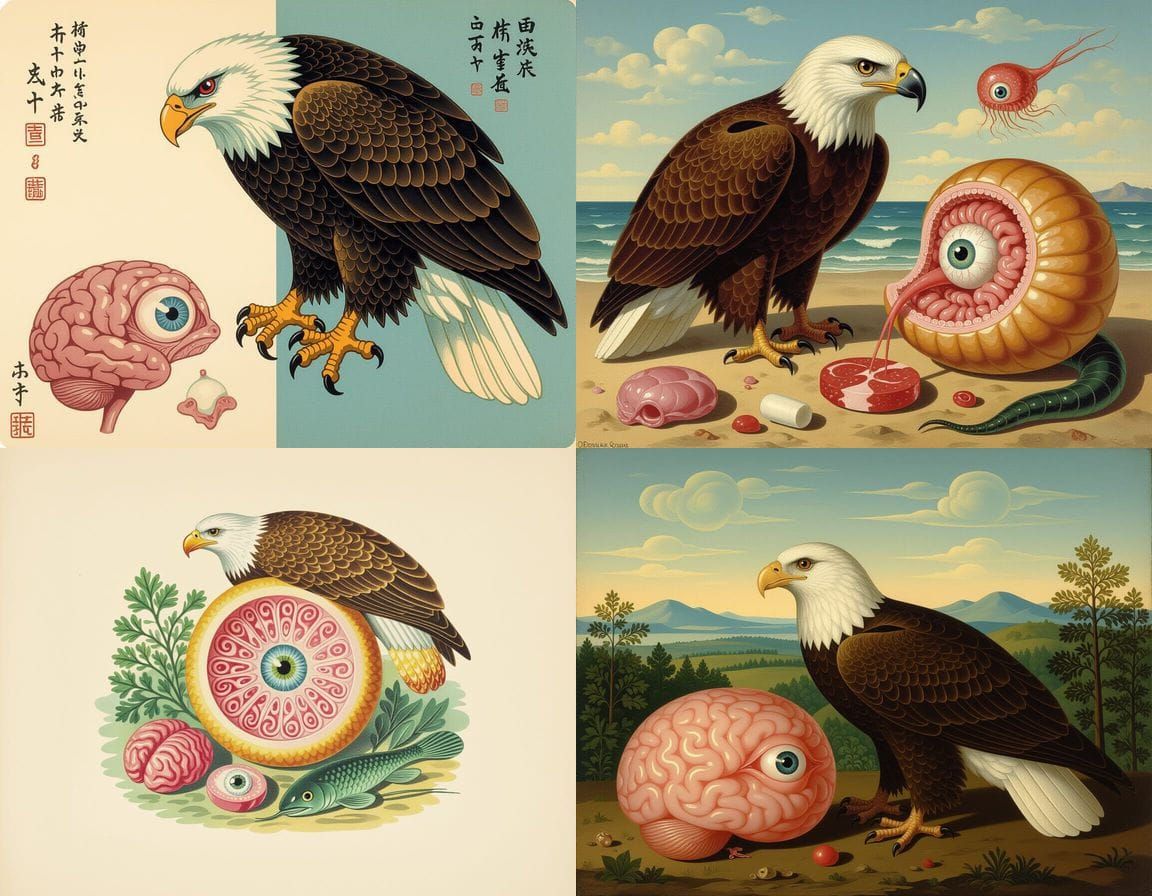 Horrific Mutant Creature Fusion Inspired by Surrealist Maste...