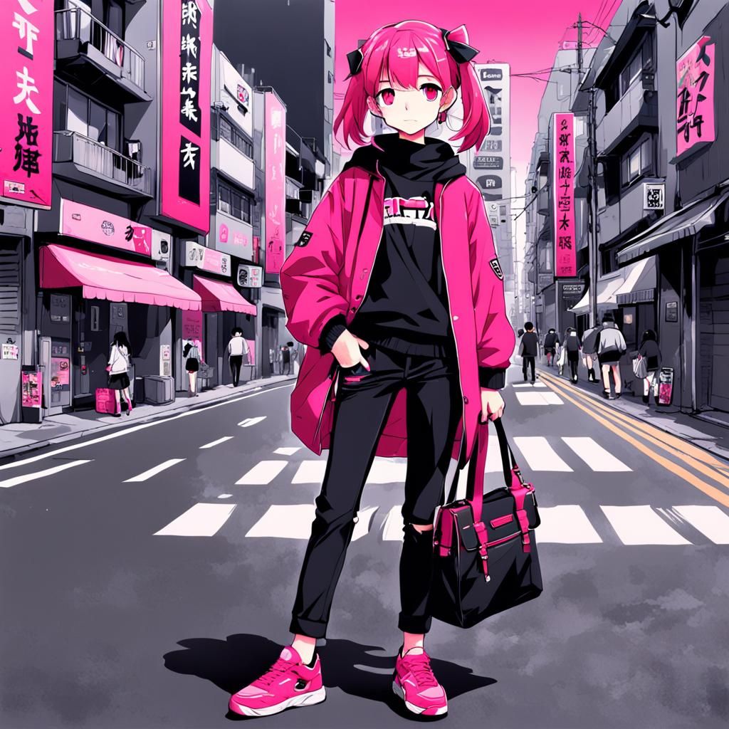 Pop Art Cityscape in Anime Style