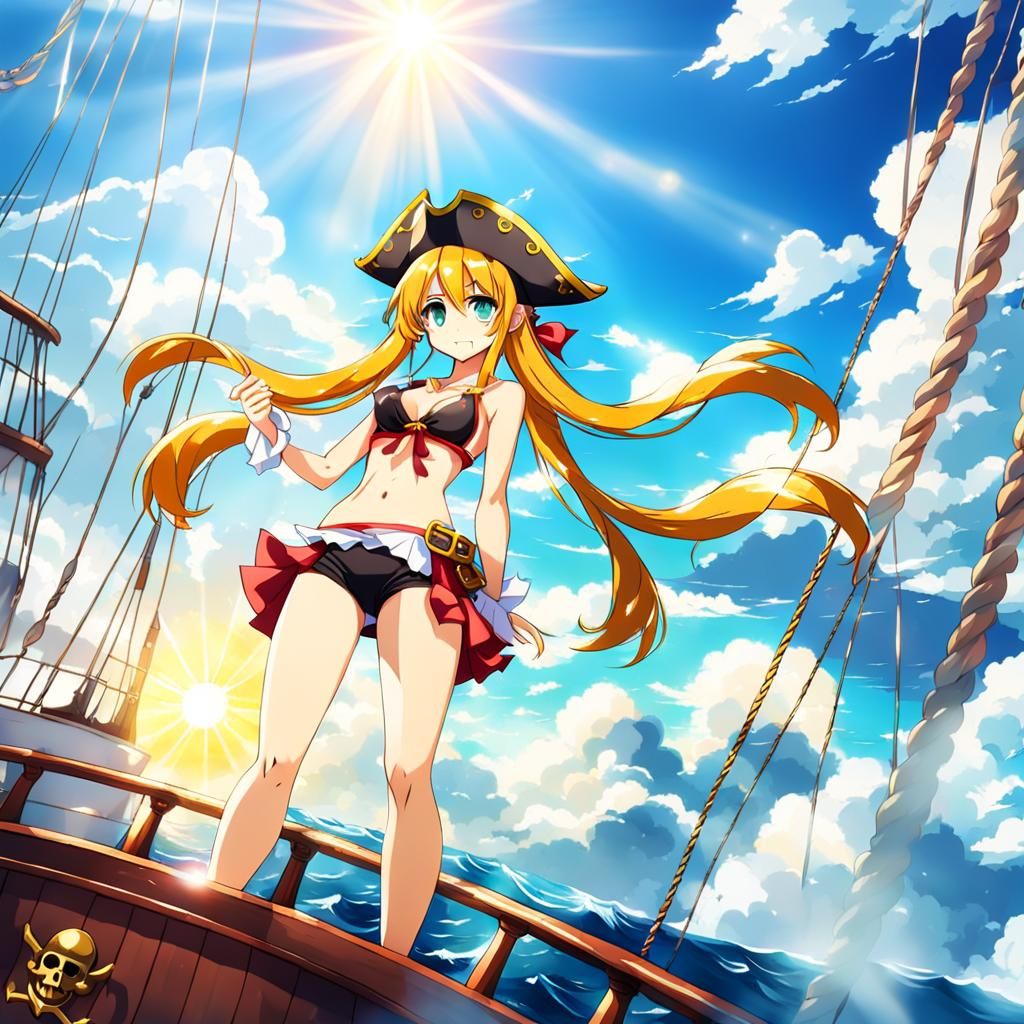 Anime Pirate on High Seas in Divine Sunshine