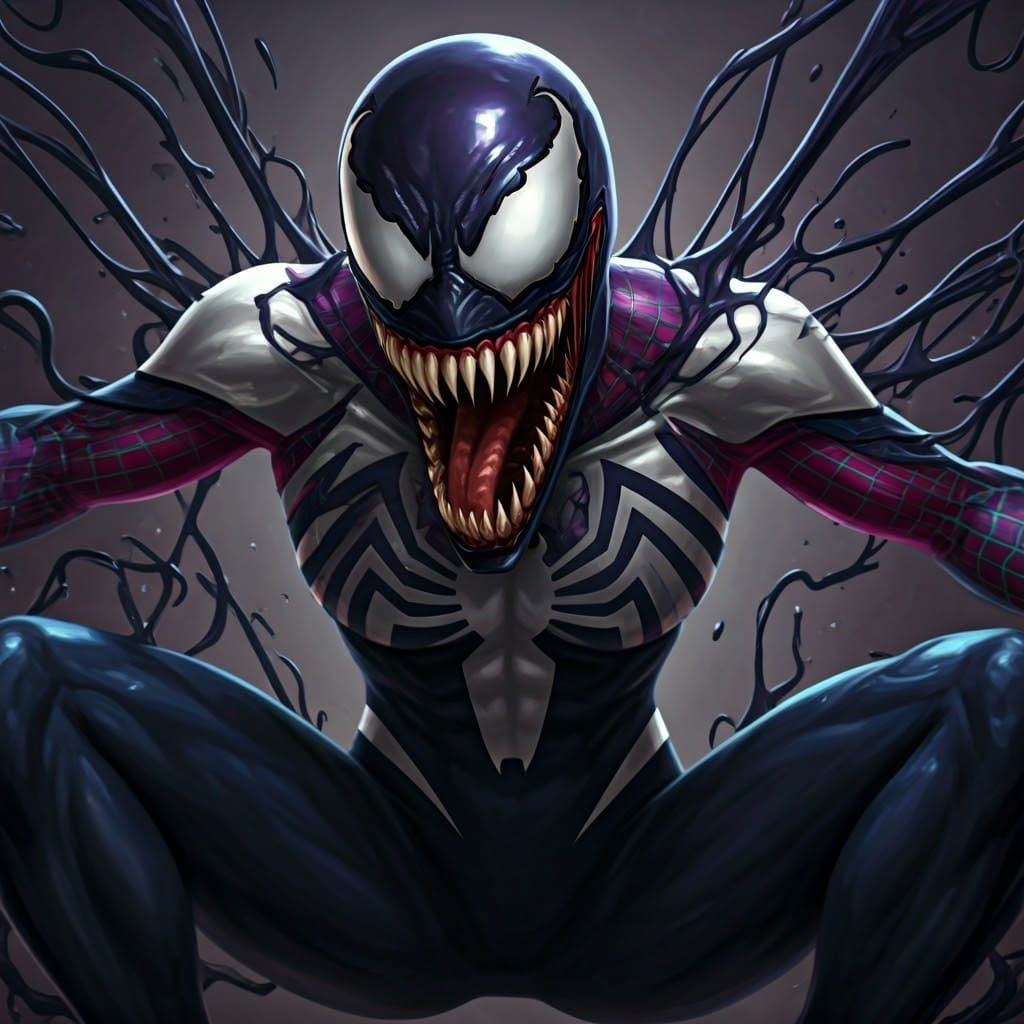 Spider-Gwen Transformed by Purple Symbiote