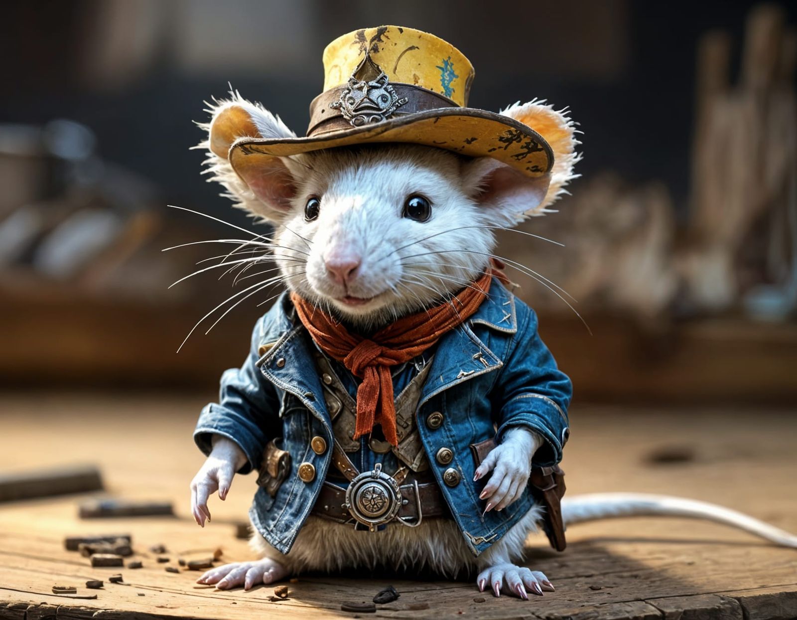 White Rat Plushie Wild West Gunslinger Photo