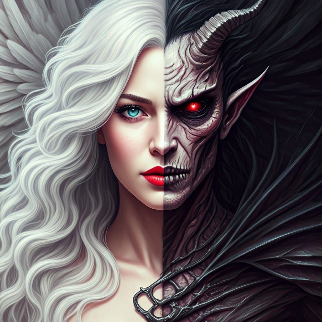 Angel and Demon: Blended Fantasy Portrait