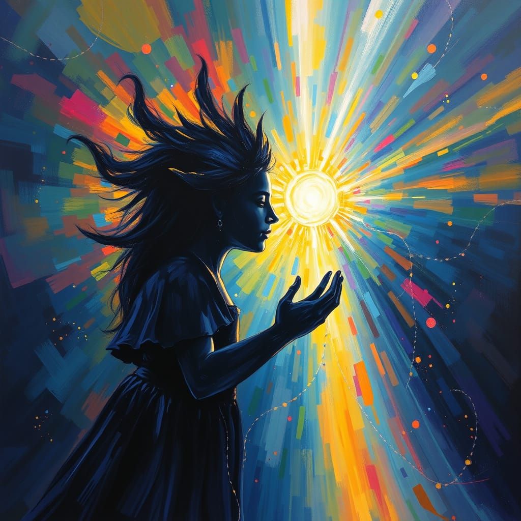 Divine Beings of Light and Shadow in Love