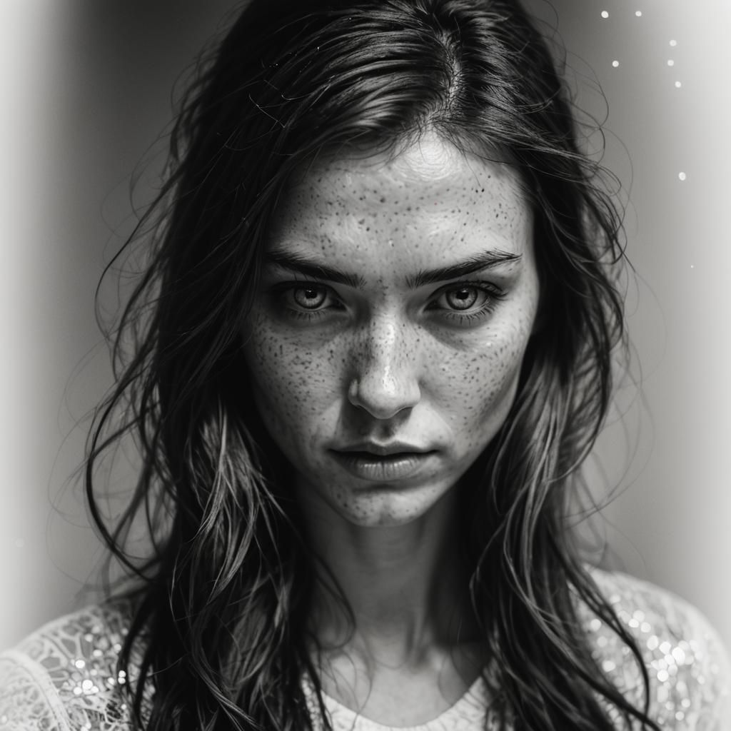 Girl with Long Hair in Van Gogh Style