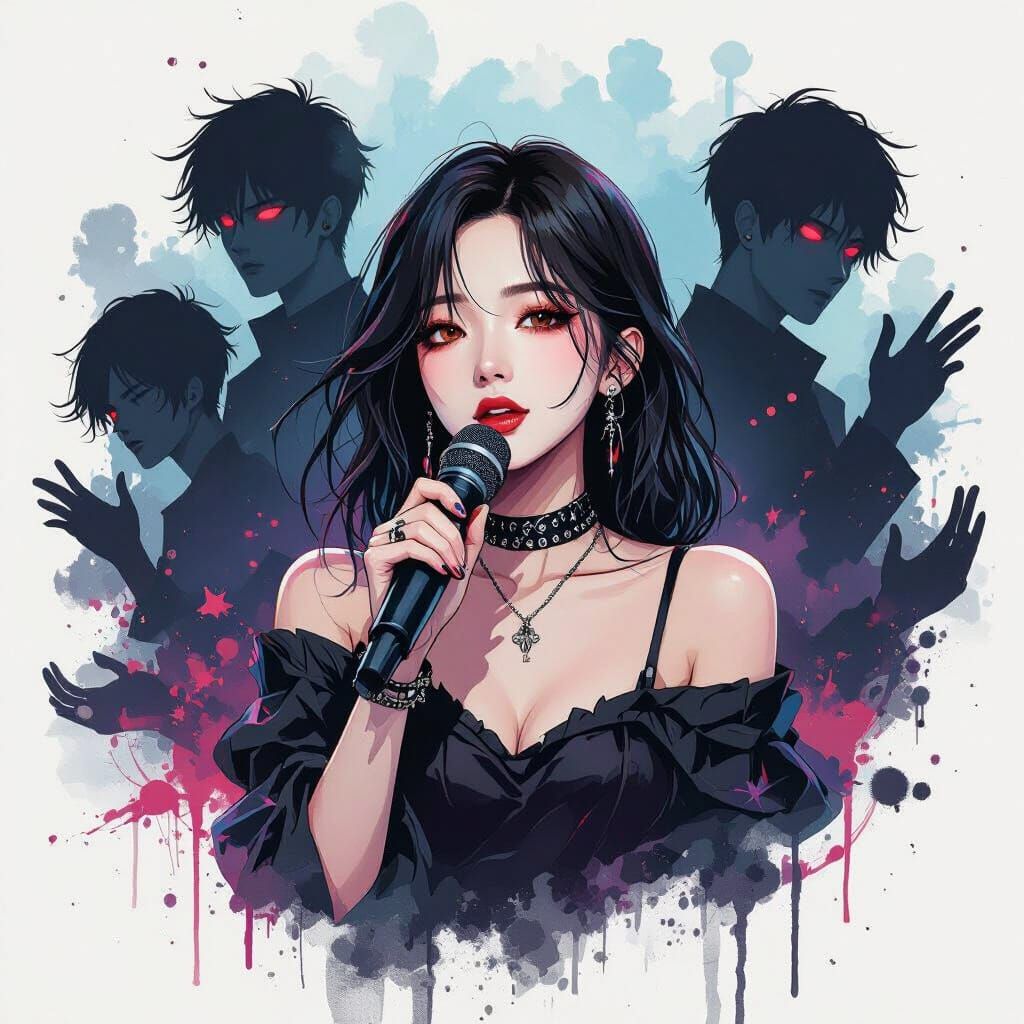 Haunting K-Pop Idol Performance in Anime Style