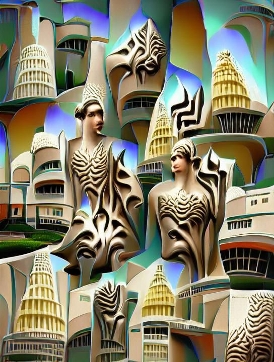 Art Deco Architecture with Fractal Patterns