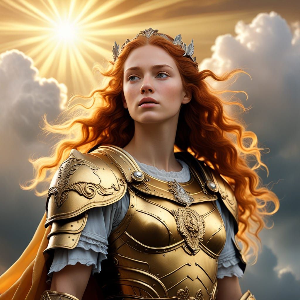 Minerva in Heavenly Glory, Renaissance-Style Digital Paintin...