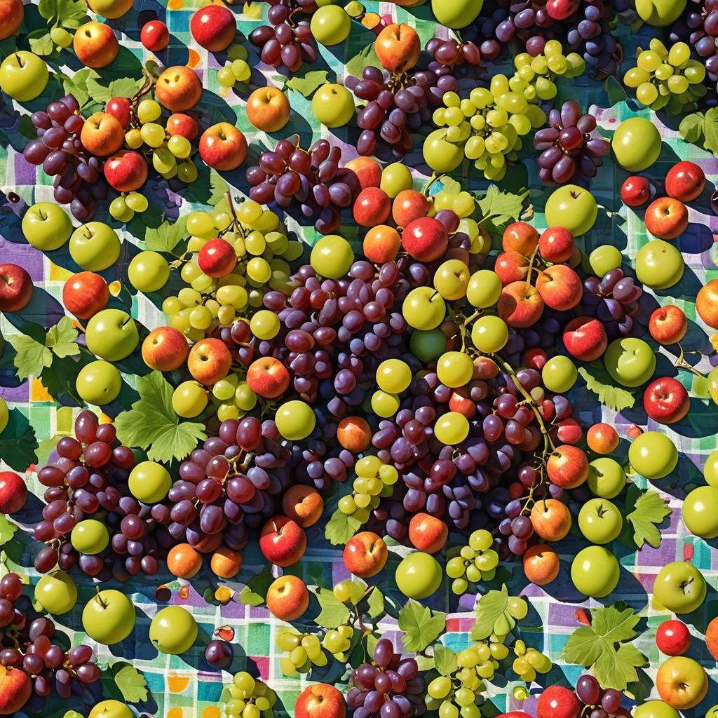 Expressionist Picnic Still Life in Sunny Park