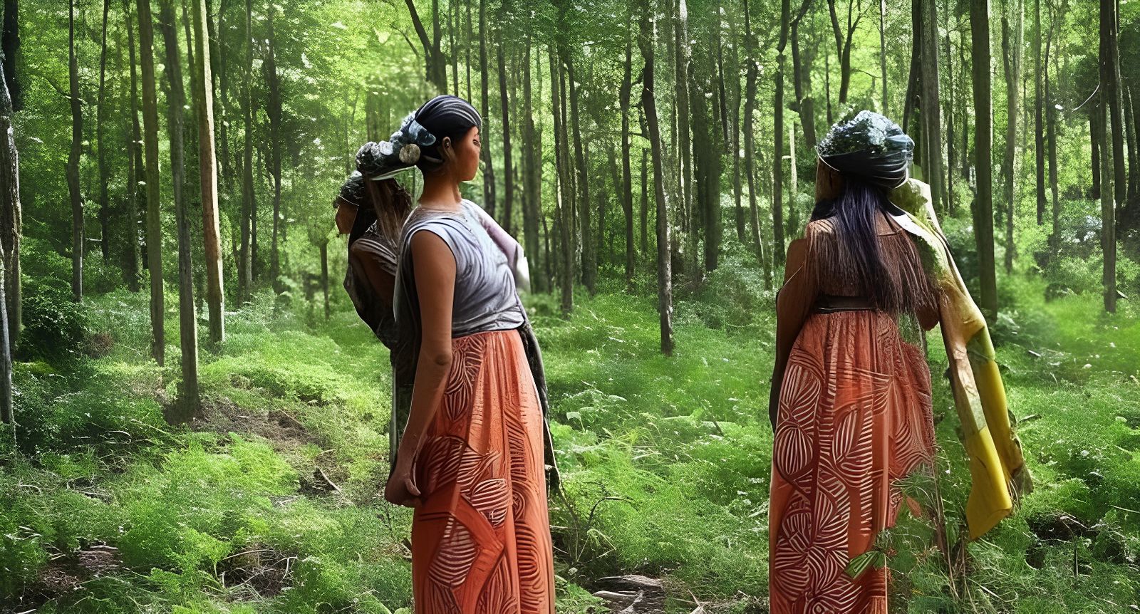 Peaceful Forest Community Living in Harmony with Nature