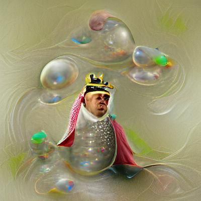 Cartoon Sultan Burping Bubbles