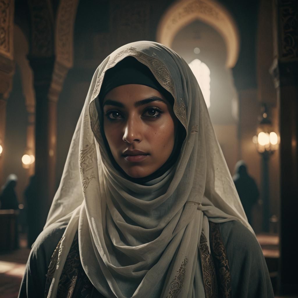 Cinematic Portrait of a Muslim Woman in Niqab