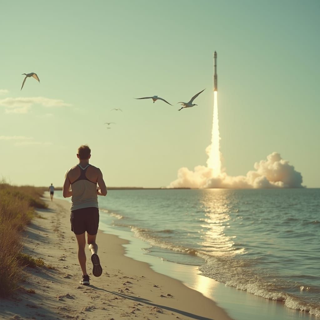 Rocket Launch at Cape Canaveral: Cinematic Film Still