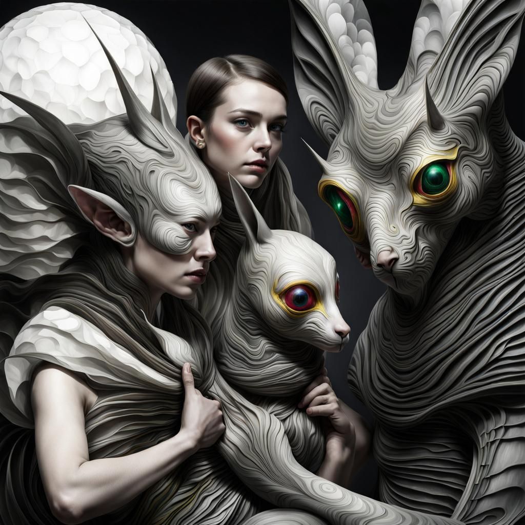 Abstract Squirrel in Magical Realism Style