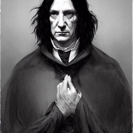 Horror Portrait of Severus Snape in Doré Style