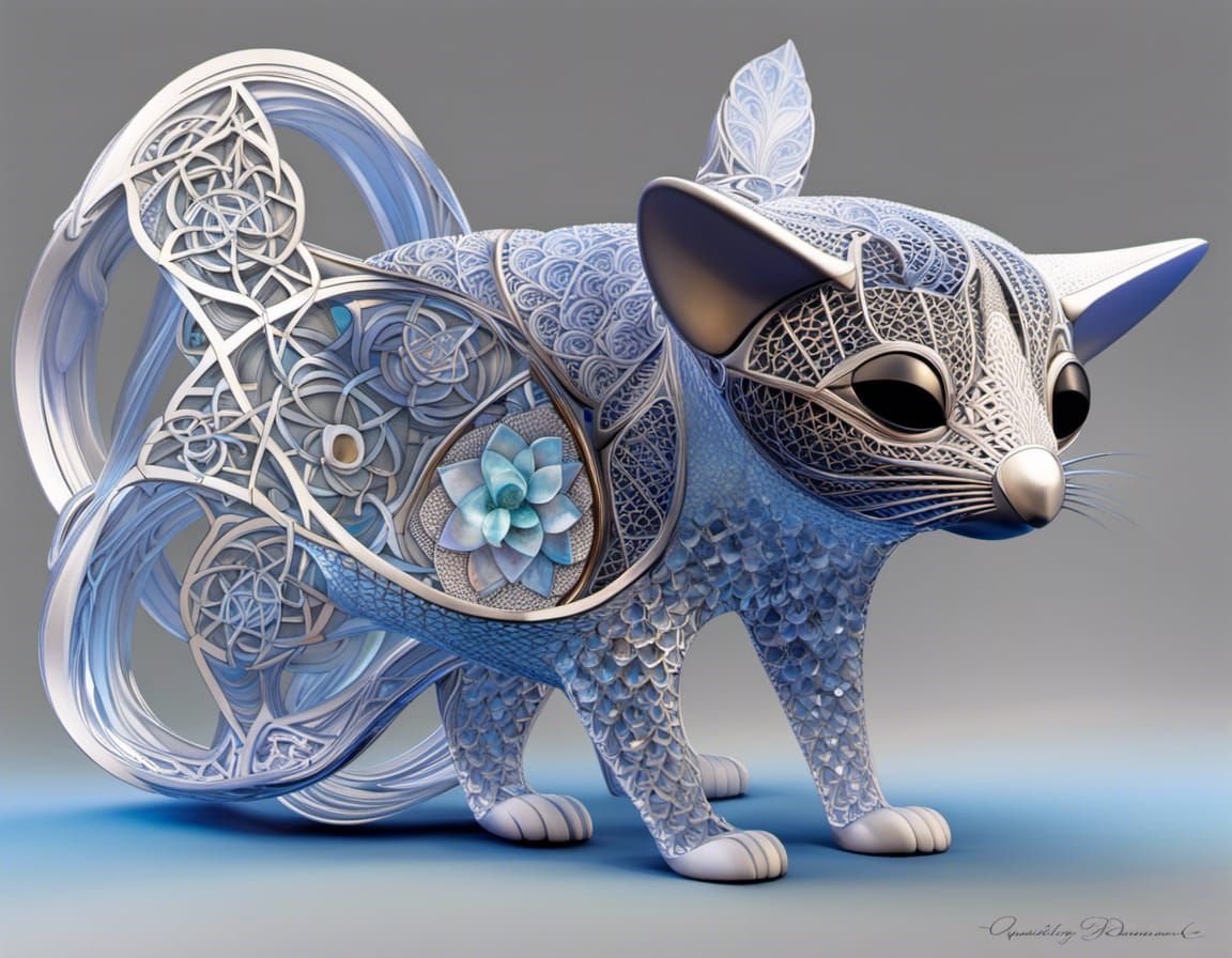 Fractal Celtic Rapture with Aquamarine Refractions