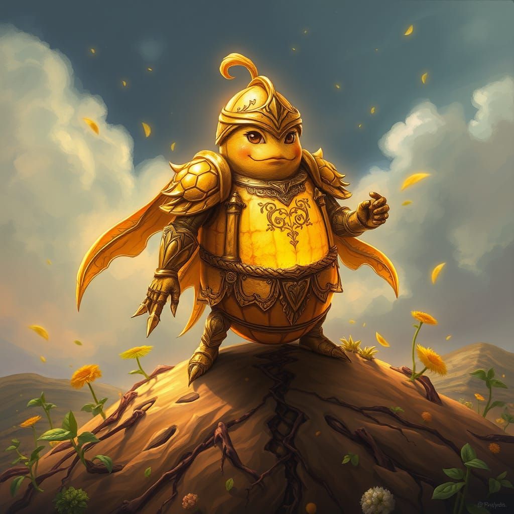 Mighty Warrior Peanut in Golden Armor