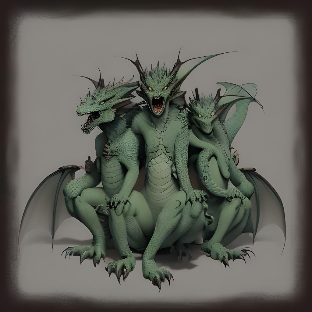 Majestic Three-Headed Dragon