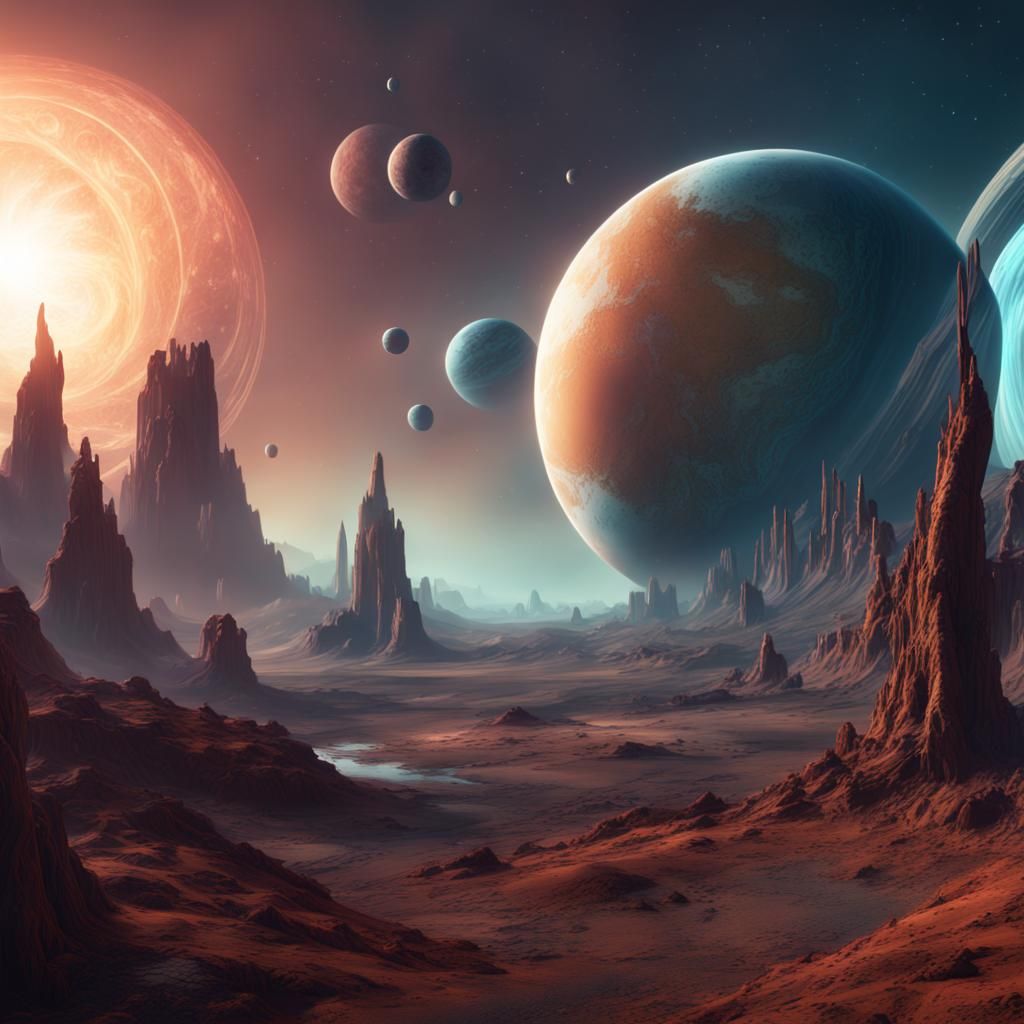 Detailed Planets in Deep Color: Fantasy Concept Art