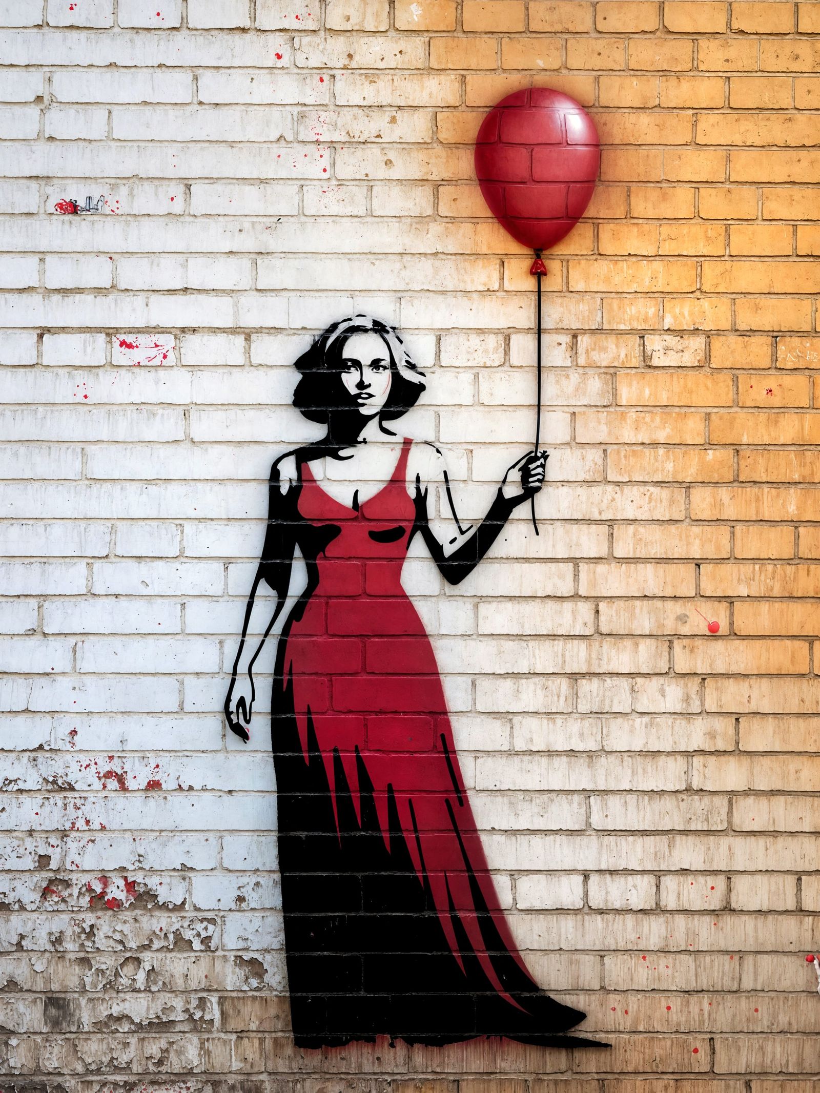 Vibrant Street Art of a Whimsical Woman Graffiti