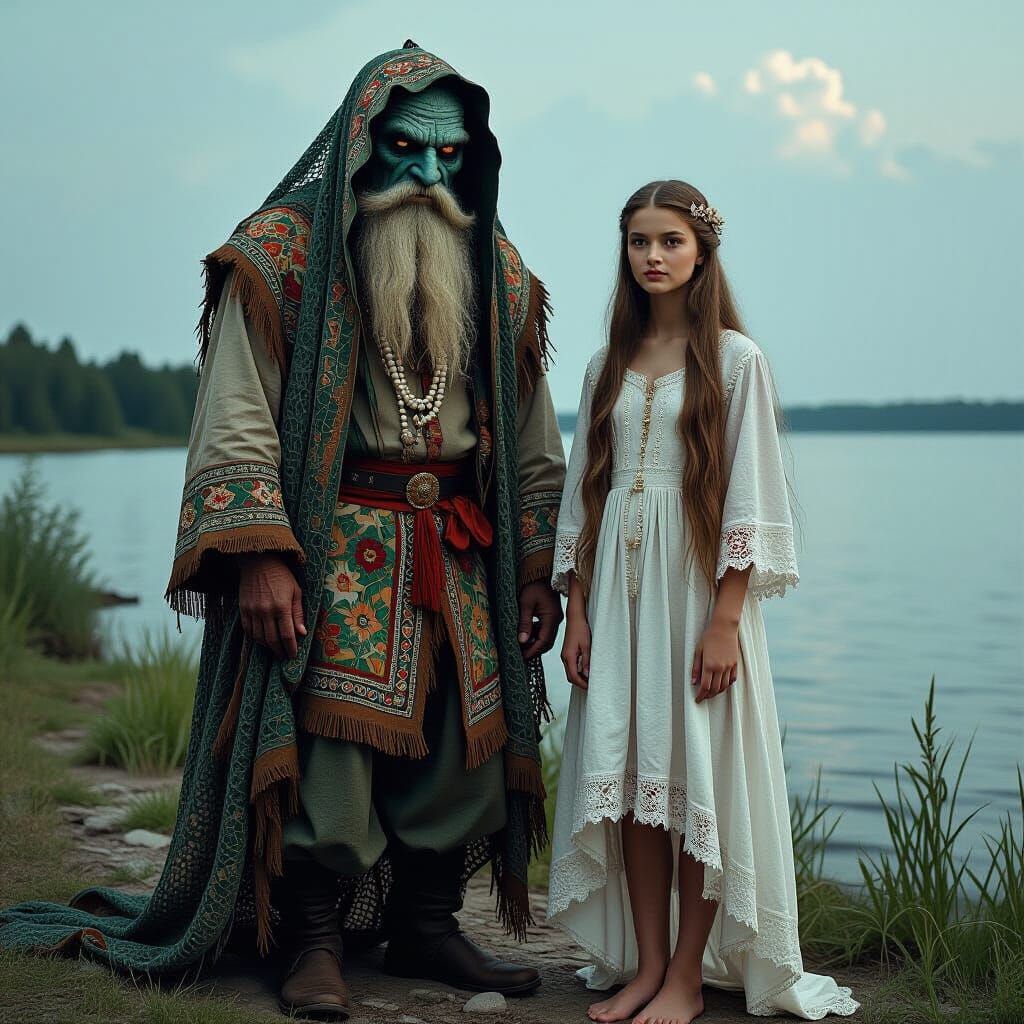 Vodyanoy and Maiden: Russian Folklore in Dark Fantasy Style