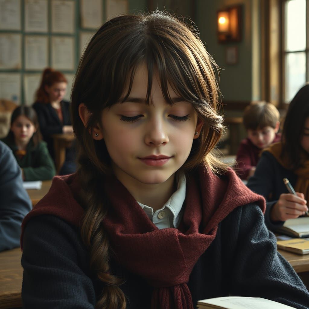 Gryffindor Student Slumbers in Ancient Runes Class