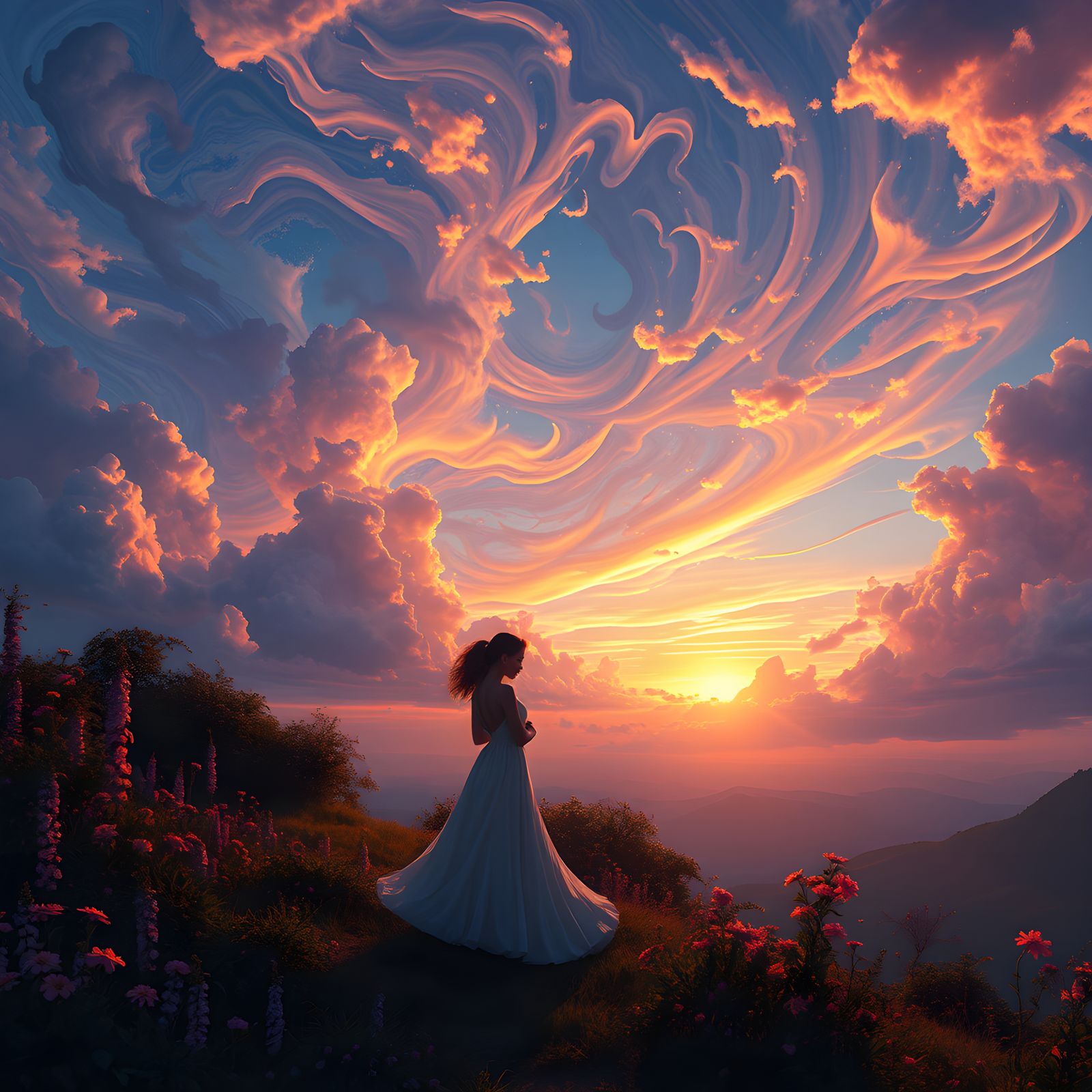 Fantastical Evening Sky in Detailed Matte Painting