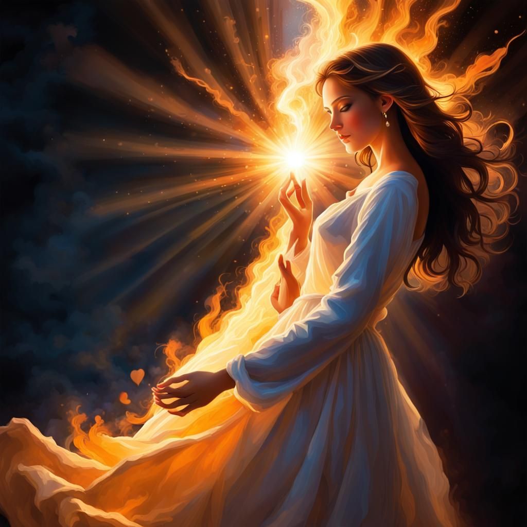 A vibrant burst of radiance illuminating the depths of darkn...