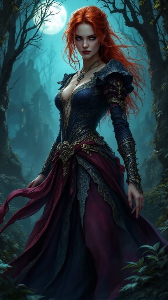 Triss Merigold in Dark Fantasy Scenes