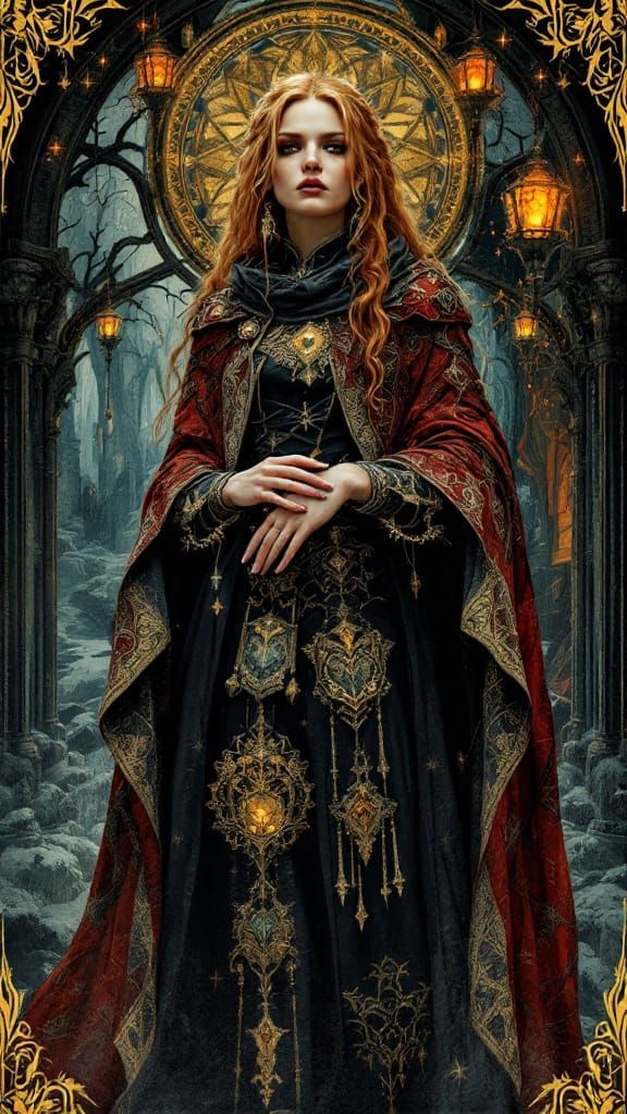 Triss Merigold in Dark Fantasy Art Style