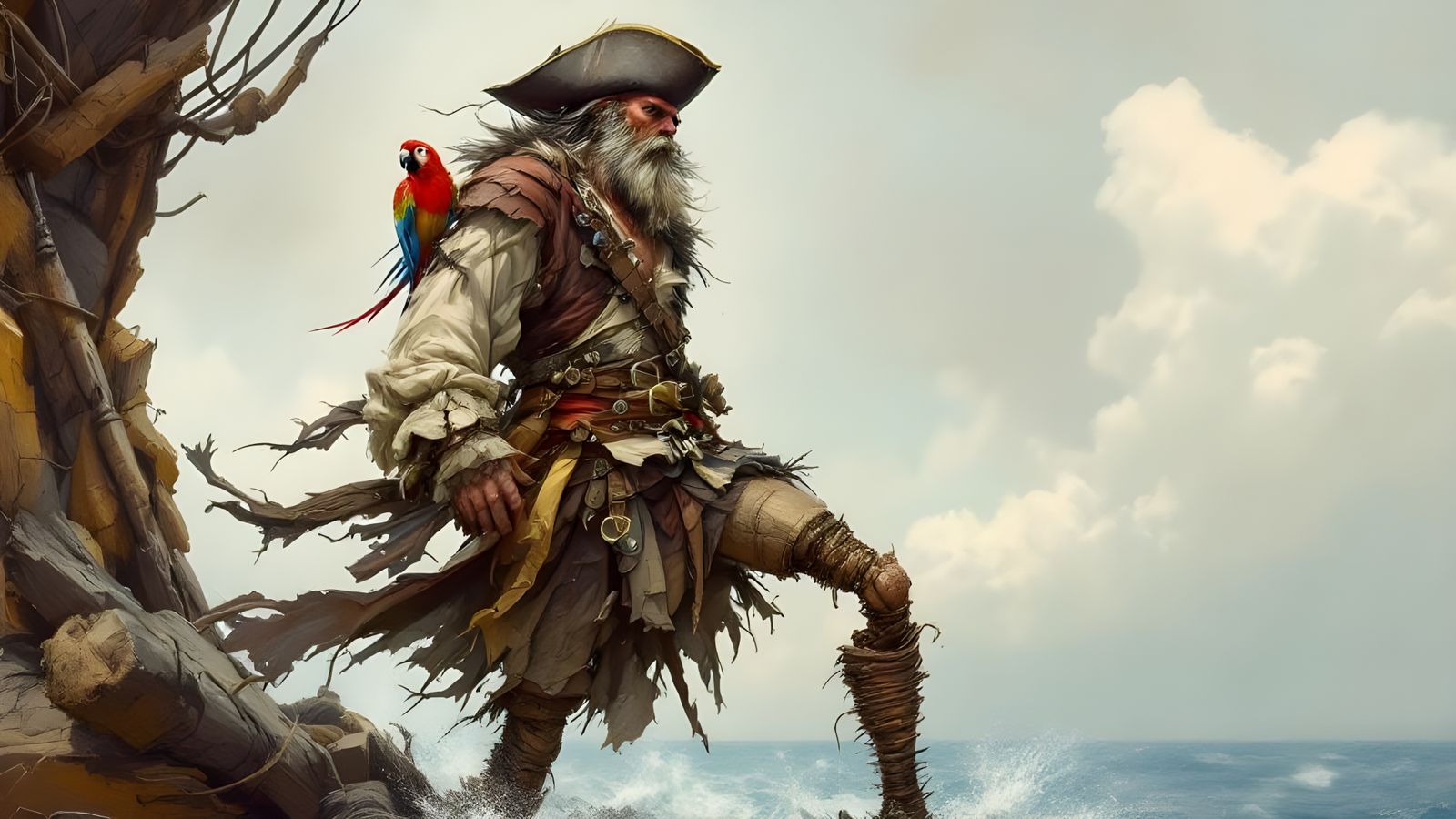 Long John Silver: A Pirate's Intense Portrait