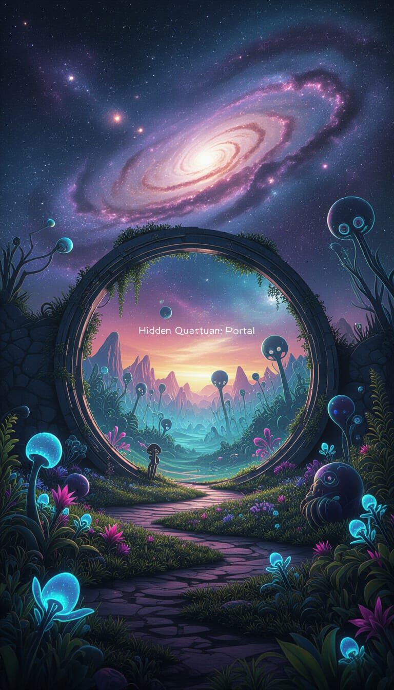 Quantum Portal Reveals Bioluminescent Alien World