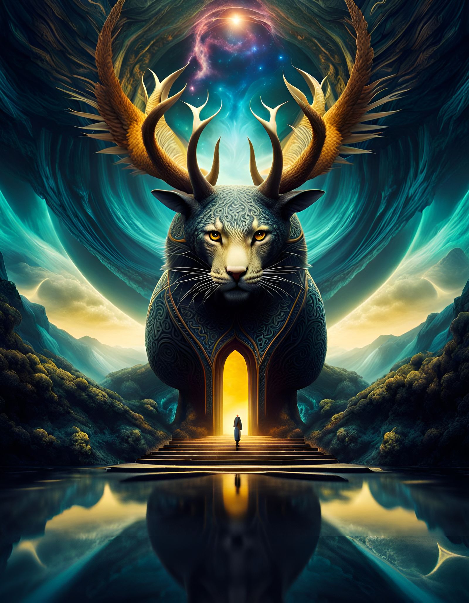 Surreal Creature in Abstract Fantasy World