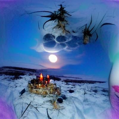 Siberian Witch Ritual Under Full Moon