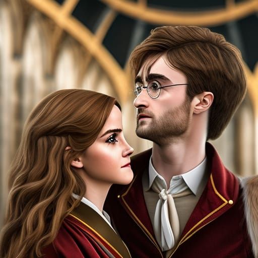 Harry Potter and Hermione Granger Digital Portrait