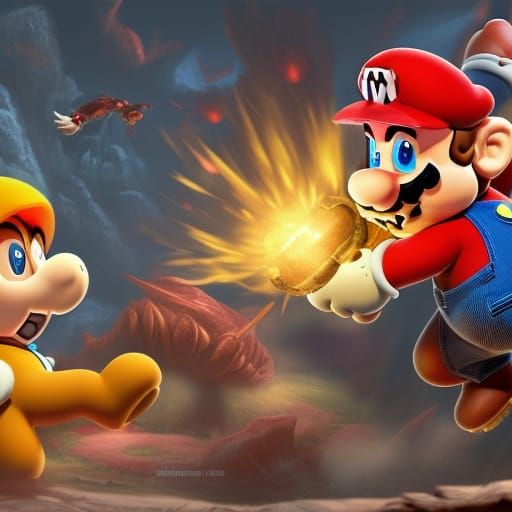 Mario vs Bowser: Detailed Fantasy Concept Art