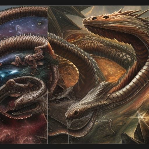 Composite Beast of Revelation in Matte Painting Style