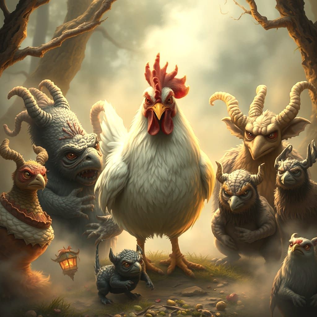 Grumpy Chicken Wins Grumpiness Contest in Fantasy Style