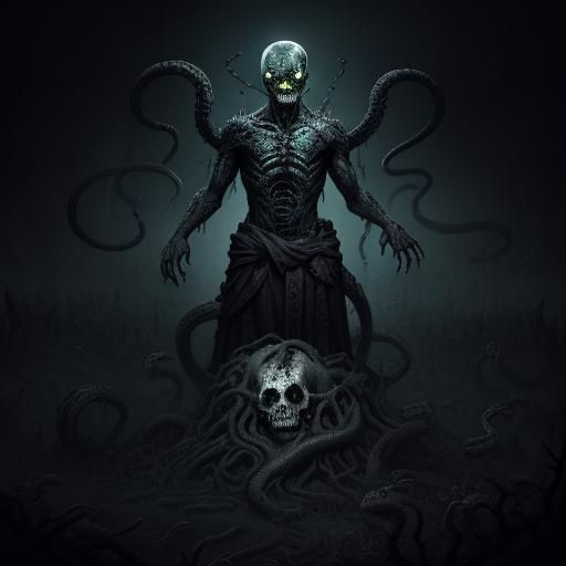 Zombie Rising from Grave in Black and White