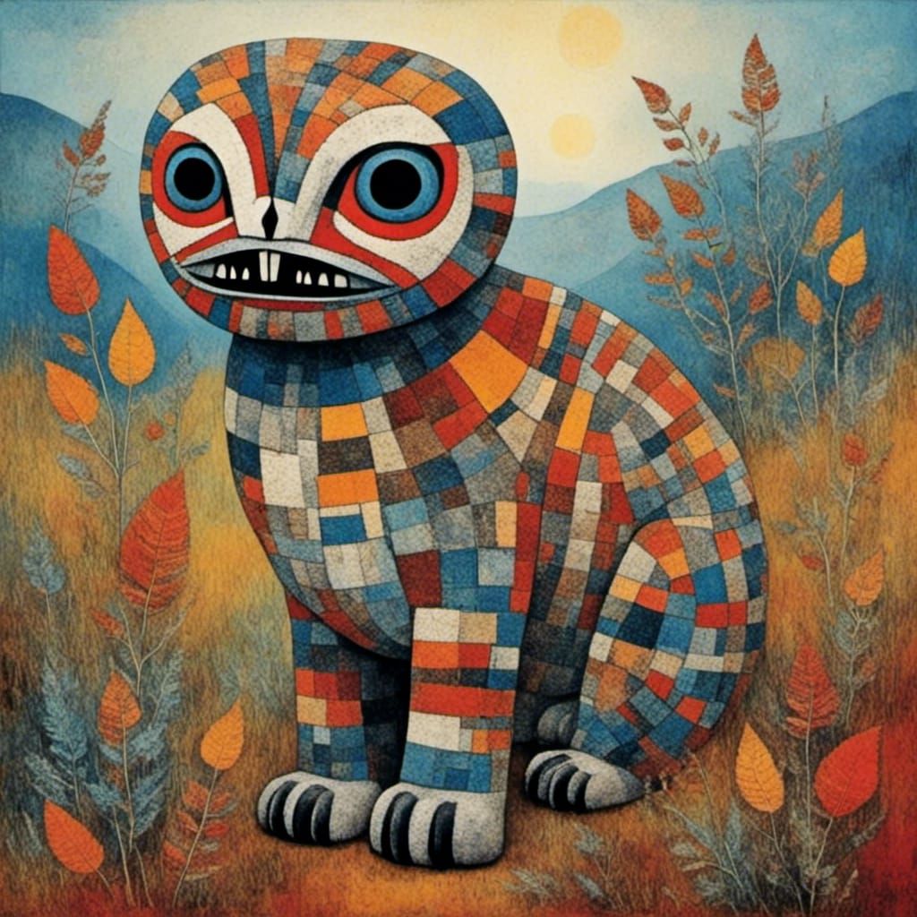 Magical Loch Scene with Dubuffet Dolls