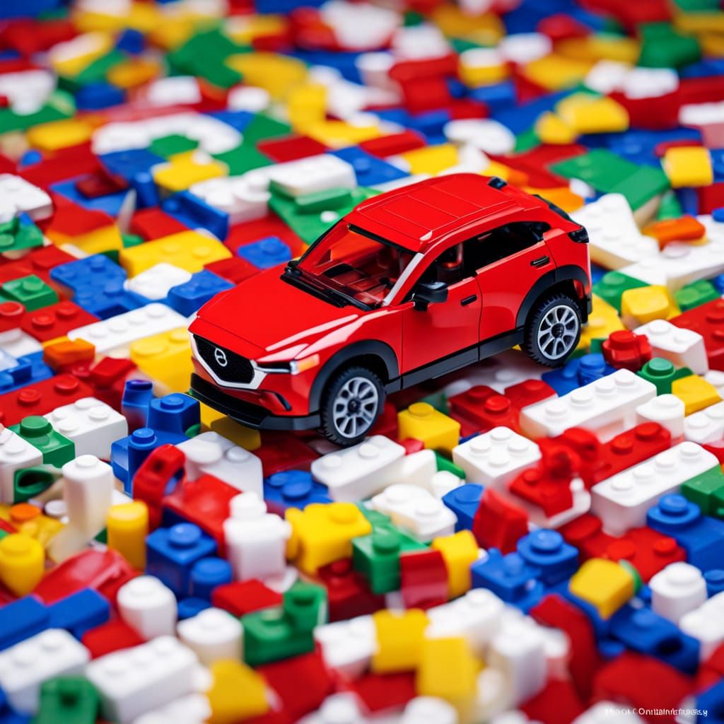 Miniature Mazda CX30 Lego Model in 3/4 Angle
