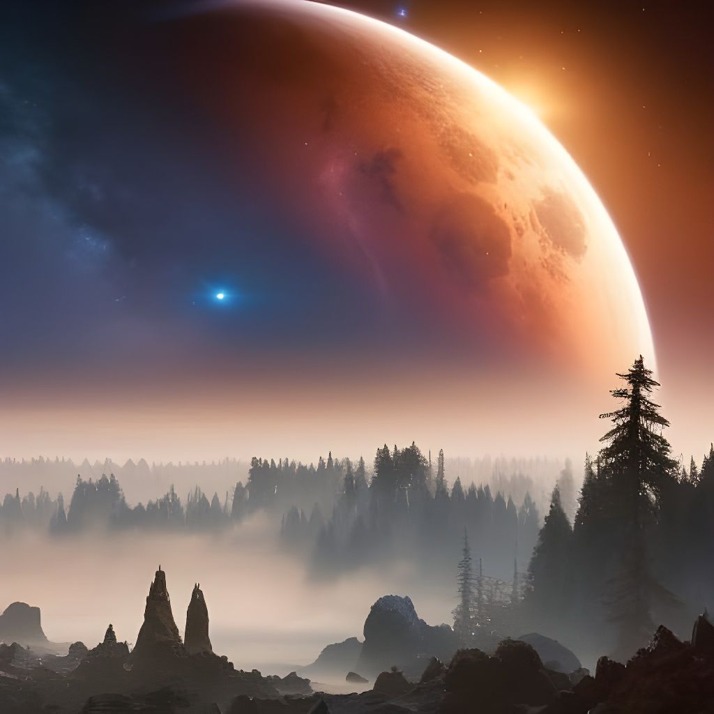 Epic Starry Sky in Dark Fantasy Style